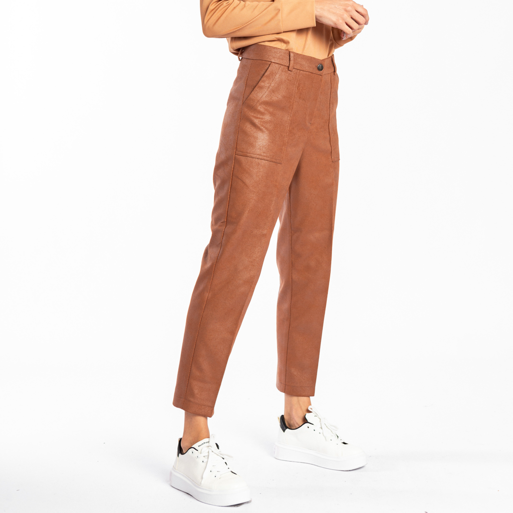 PANTALON TOMASSA CUERO MARRON LeTIEND by GIACCA