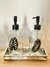 Dispenser de jabon liquido de vidrio hojas - comprar online