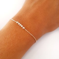 Pulsera 5 bolitas 3 mm Plata - comprar online