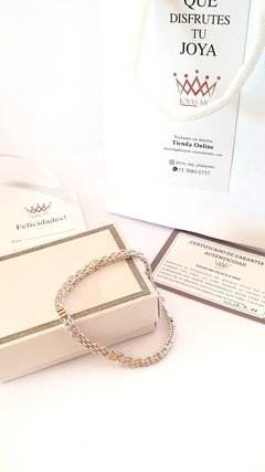 Pulsera Panter 5 mm Plata y Oro - tienda online