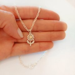 Dije Girasol Plata y Oro - tienda online