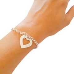 Pulsera Corazón Liso Plata en internet