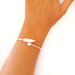 Pulsera Esclava Pluma Plata - comprar online