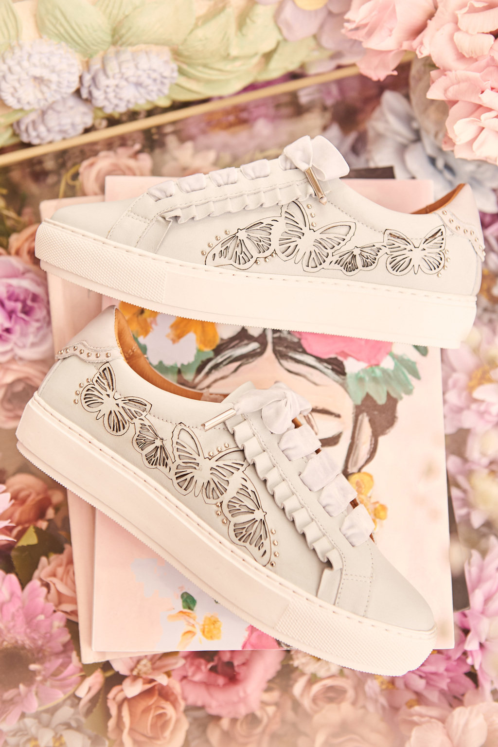 Rose clearance embroidered trainers