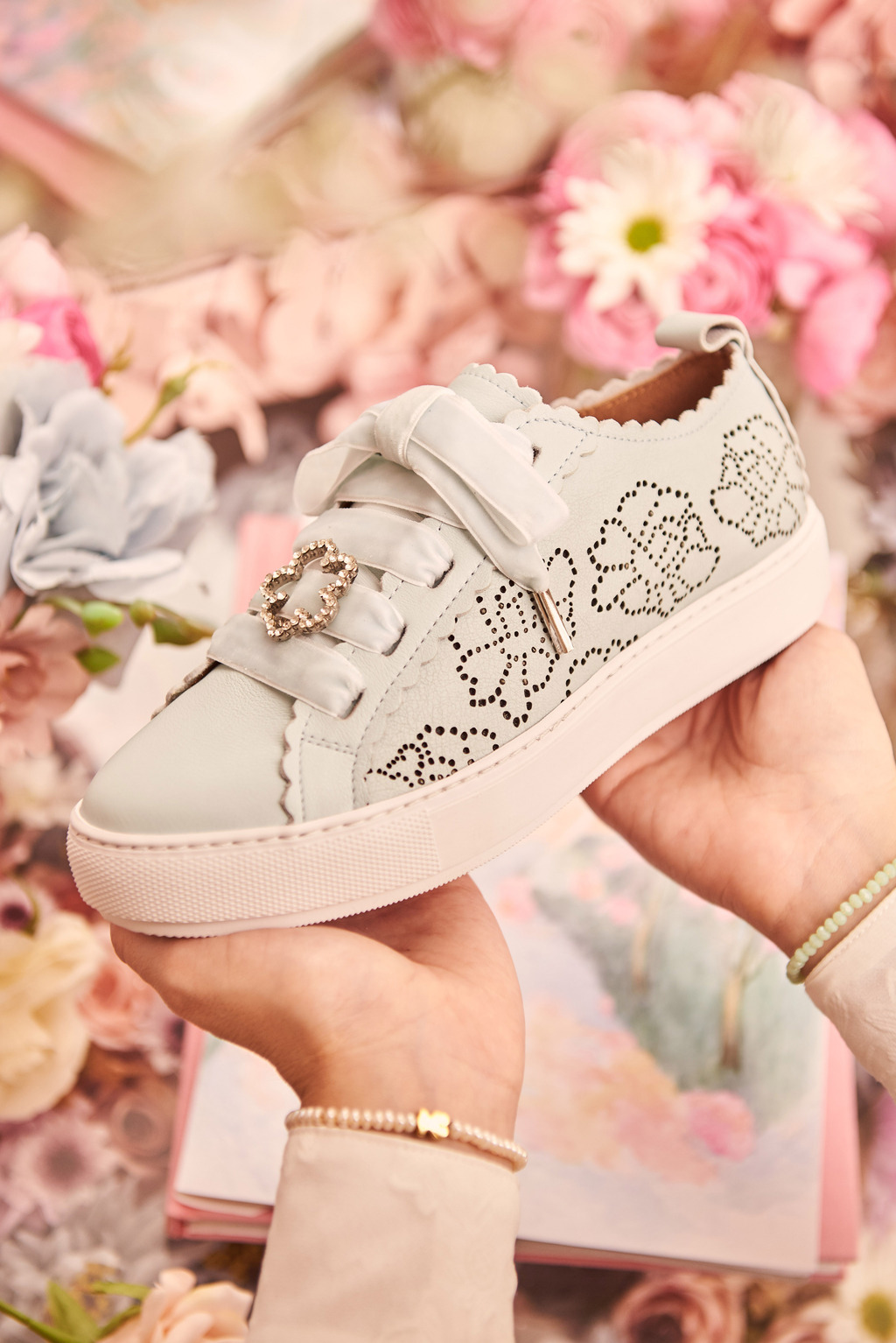 Pink and mint shoe best sale