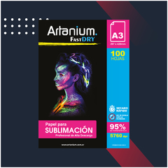 Papel para Sublimar Artanium FastDry - A3 - Paquete x 100 hojas