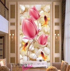 Mural tulipan rosa