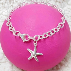 PULSERA TIFFANY 6MM DIJE ESTRELLA DE MAR ACERO BLANCO