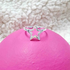 ANILLO ESTRELLA CALADA ACERO BLANCO (30)