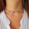 CHOKER OJO MOSTACILLAS VIOLETAS HILO DORADO