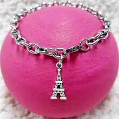 PULSERA TIFFANY 6MM ACERO DIJE FUNDICION TORRE