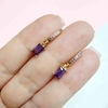 AROS MICRO PAVE CUBANOS DIJE CUBIC VIOLETA BRONCE BAÑADO DORADO