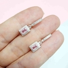 AROS MICRO PAVE CUBANOS DIJE CUBIC ROSA BRONCE BAÑADO BLANCO (G)