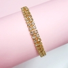 PULSERA DOBLE STRASS FANTASIA DORADO