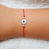 PULSERA HILO ROJO OJO VIDRIO BLANCO