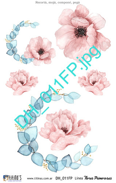 Láminas decoupage 14x20cm "en húmedo" Colección Flores Primorosas DH011FP