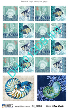 Láminas decoupage 14x20cm "en húmedo" Colección Deco Baño DH012DB
