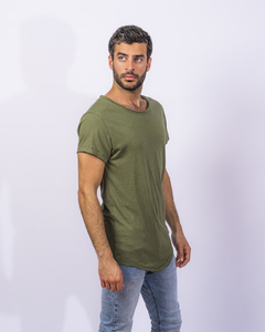 Remera Long Fit Verde Militar