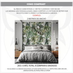 Modelo EW.TEX.38 motivo ornamental floral sobre lino gris - Little Dreamer Deco - vinilos decorativos infantiles