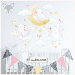 Modelo ACU11 Luna, nubes, mariposas y conejos