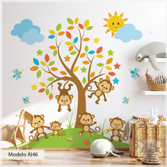 Modelo AI46 Colorido con familia de monos