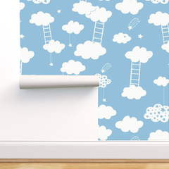 Modelo ELD.SKY.01 Nubes y escaleras blancas con fondo celeste - comprar online