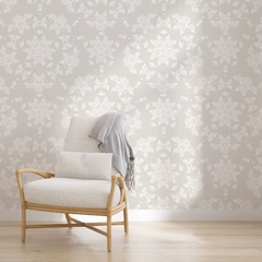 Modelo EW.TEX.38 motivo ornamental floral sobre lino beige - comprar online