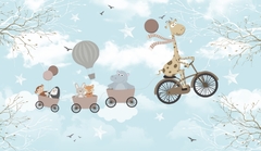 Modelo MUI04 Cielo con Jirafa en Bicicleta - Little Dreamer Deco - vinilos decorativos infantiles