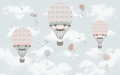 Modelo MUI55 Globos shabby con fondo cielo celeste - Little Dreamer Deco - vinilos decorativos infantiles