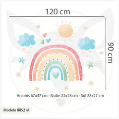 Modelo IRIS21 Arcoiris acuarela multicolor con sol y nubes - tienda online