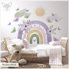 Modelo IRIS28 Floral Rainbow Lila - Little Dreamer Deco - vinilos decorativos infantiles