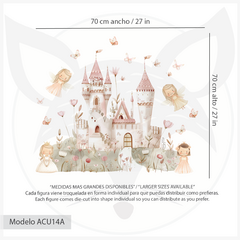 Modelo ACU08 Cute magical unicorn - Unicornios mágicos acuarela con castillo - (copia) - Little Dreamer Deco - vinilos decorativos infantiles