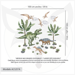 Modelo ACU37 Dinosaurios Acuarela II - Little Dreamer Deco - vinilos decorativos infantiles