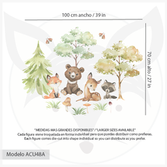 Modelo ACU48 Woodland I el Oso y el zorro - Little Dreamer Deco - vinilos decorativos infantiles