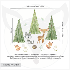 Modelo ACU49 Woodland II Bambi y el lobo - Little Dreamer Deco - vinilos decorativos infantiles