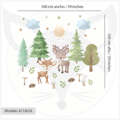 Modelo ACU62 Forest bambi acuarela - Little Dreamer Deco - vinilos decorativos infantiles