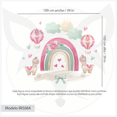 Modelo iris08 Arcoiris Baby llama pink - Little Dreamer Deco - vinilos decorativos infantiles