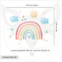 Imagen de Modelo IRIS21 Arcoiris acuarela multicolor con sol y nubes