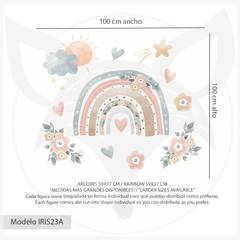 Modelo IRIS23 Arcoiris acuarela con flores y tonos pasteles - tienda online