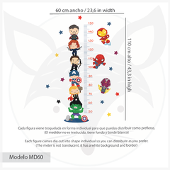 Modelo MD60 Medidor de Altura Marvel Avengers - Medida armado: 60 cm ancho x 100 cm alto en internet