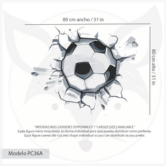 Vinilo Decorativo Infantil de Fútbol 3D - 3D Soccer Ball Wall Decal for Kids - Modelo Pc36 en internet