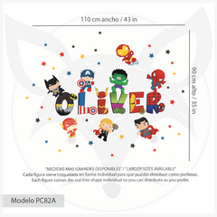 Modelo Pc82 - Nombre Superheroes - Little Dreamer Deco - vinilos decorativos infantiles