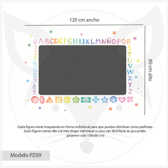Modelo PZ09 Pizarron montessori - letras + numeros + formas + colores en internet