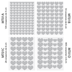 MT01 - Corazones Blancos - Little Dreamer Deco - vinilos decorativos infantiles