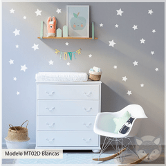 MT02D - Estrellas Blancas - MIX estrellas 4-6-8 cm - comprar online
