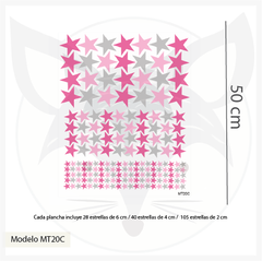 MT20F - Estrellitas Mint / Fucsia / Rosa - Mix medidas en internet