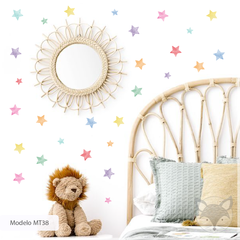 MT38 Estrellas Acuarela Arcoiris 2 medidas - Little Dreamer Deco - vinilos decorativos infantiles