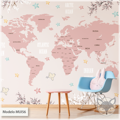 Modelo MUI56 Mapamundis rosado con estrellas - comprar online