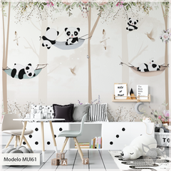 Modelo MUI61 Bosque floreado de Pandas