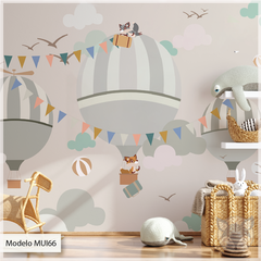 Modelo MUI66 Globos y banderines tonos beige